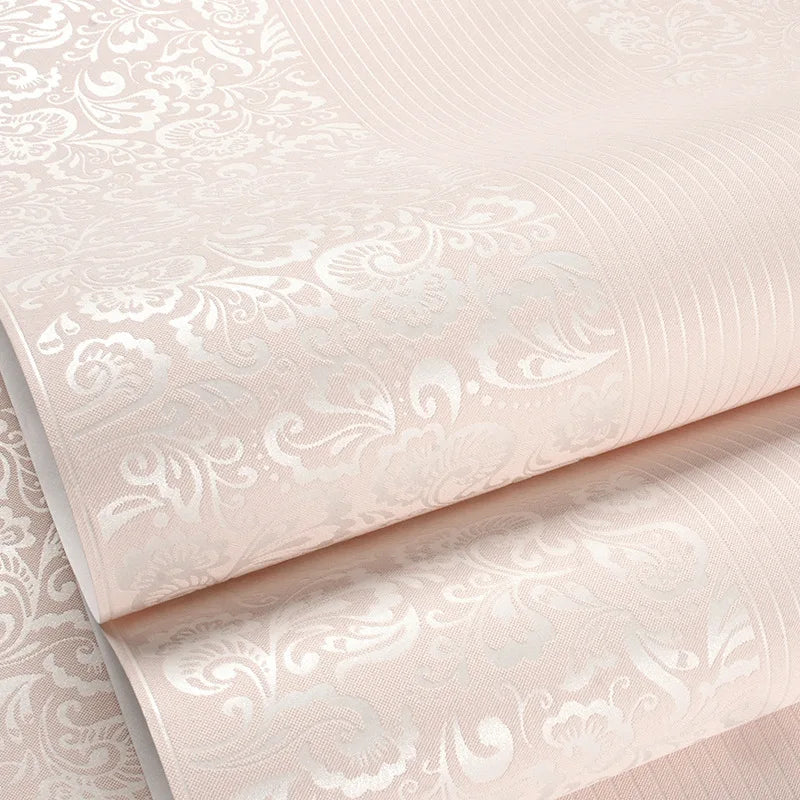 9.5M Modern Simple Wallpaper Bedroom 3D Living Room White Vertical Stripe Non Woven Wall Cloth European TV Background Wall Paper