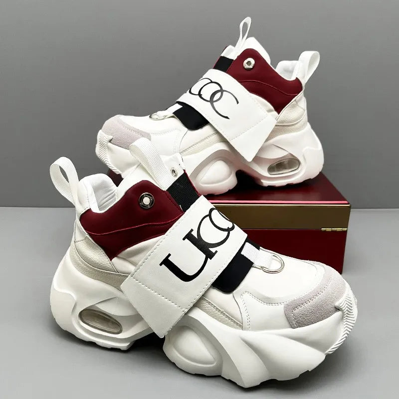 Men's Sport Shoes Comfortable Casual Running Shoes 2025 Spring Autumn Thick Bottom Heightening Korean Style Versatile Dad Shoes