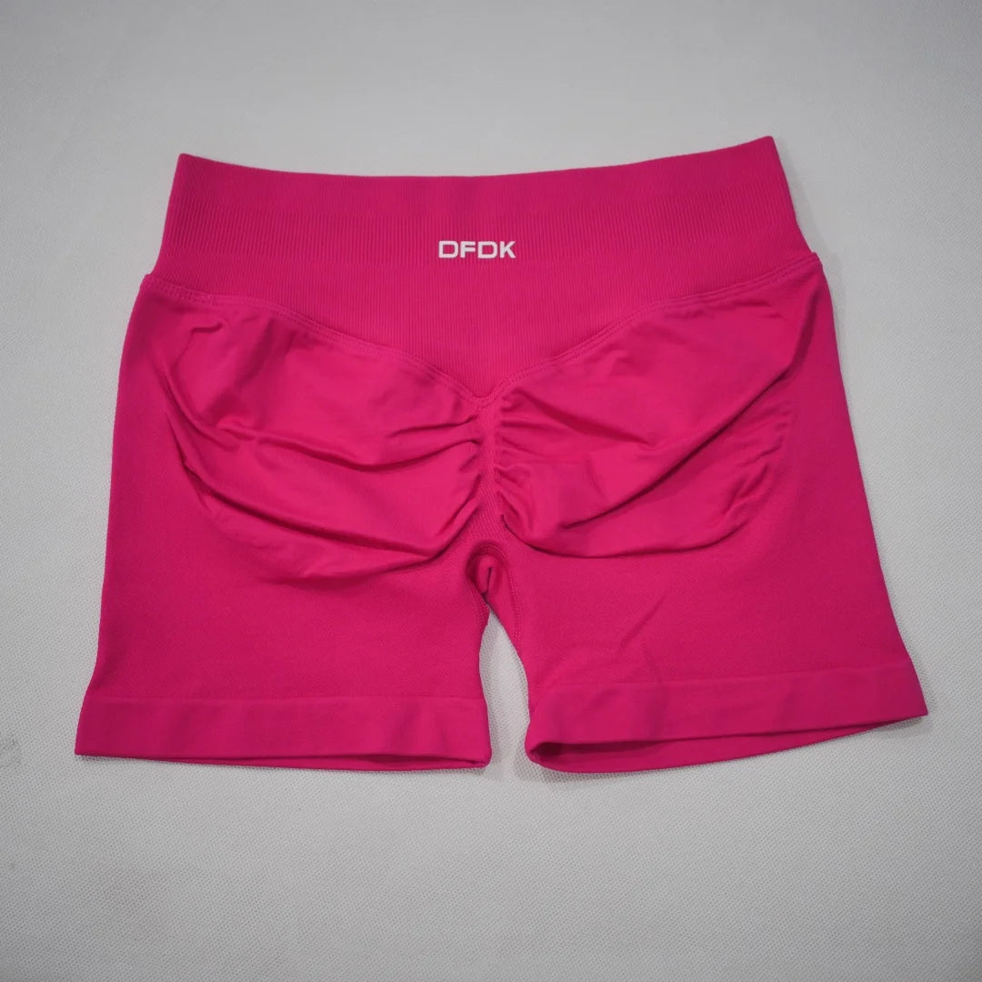 DFDK 2026 New Women Scrunch Butt Yoga Shorts High Waist Hip Lifting Push Up Squat Proof Sports Shorts Gym Workout Running Fitnes