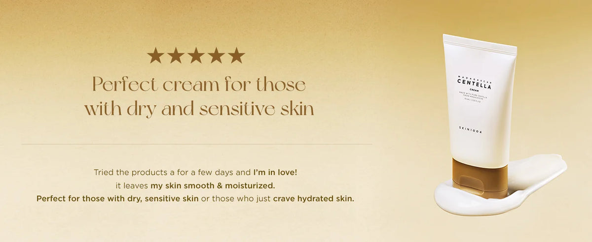 SKIN1004 Madagascar Centella Cream Soothing Repair Face Moisturizer for Sensitive Acne Prone Skin,Korean SkinCare Gel Cream 75ml