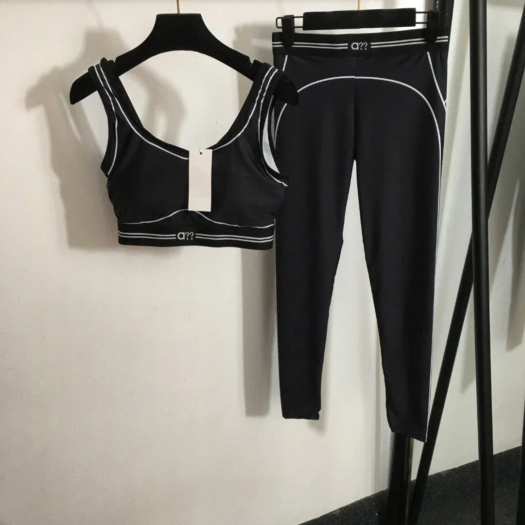 2026 Summer New Yoga Sports Suit Sling Vest Elastic Small Foot Leggings