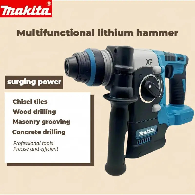 Makita Electric Cordless Brushless Hammer Drill Rechargeable Rotary Hammer Drilling and Chiseling High torque power Tool