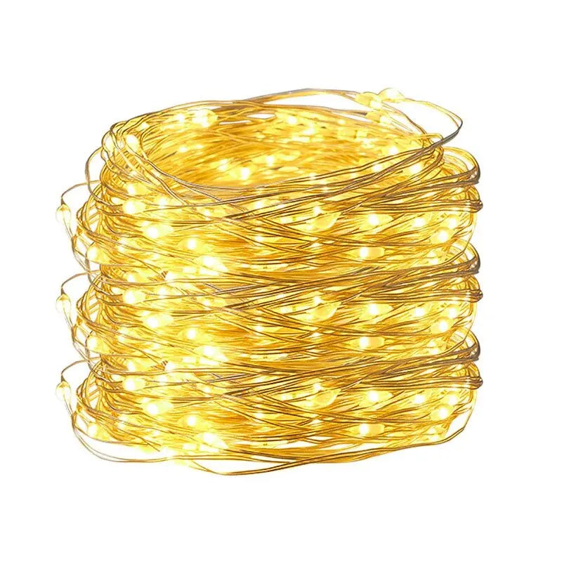 USB LED String Lights 5M Silver Wire Garland Light Waterproof Fairy Lights for Christmas Wedding Holiday Party Decoration