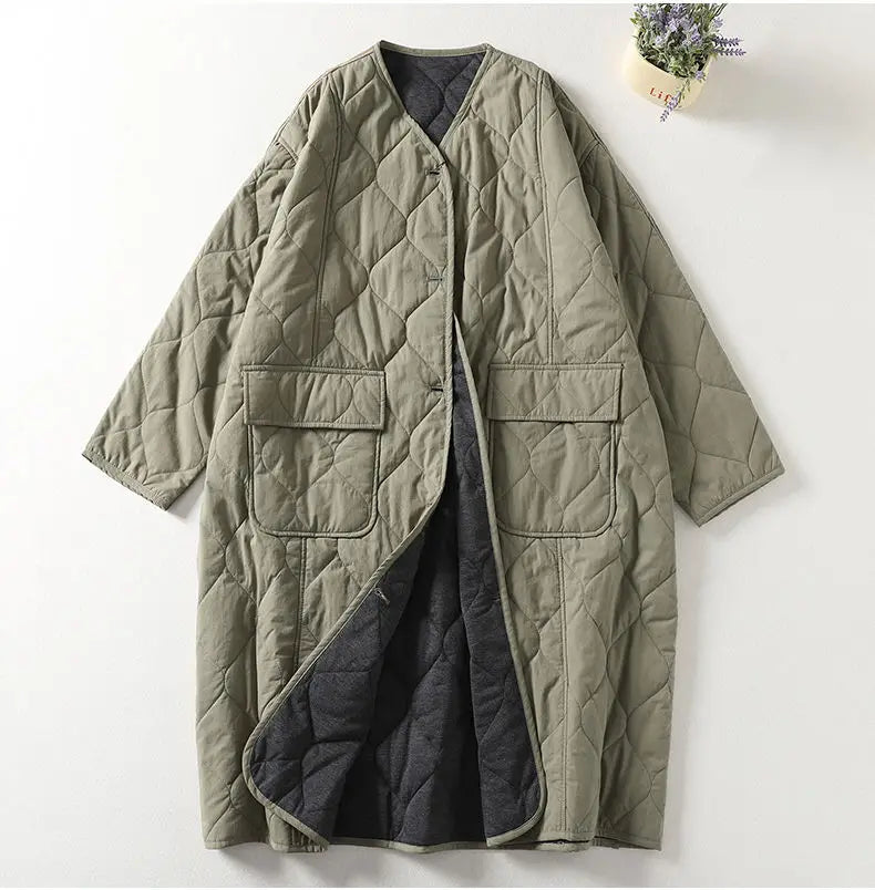Lightweight Down cotton Jacket For women's clothing Autumn Winter 2026 New Casual Loose Thick Warm Coats Female Long Overcoat