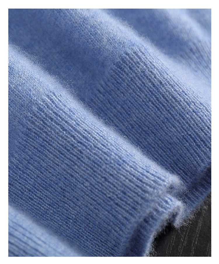 Autumn/Winter Men's 100% Cashmere Pullover Business Casual Solid Knitted Sweater Loose POLO Collar Tops Basic Thick Warm Jumper