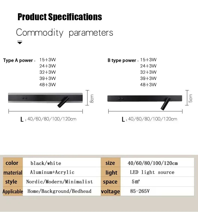 Modern LED line wall lamp indoor with switch rotating wall lamp simple living room bedroom bedside atmosphere lamp home light
