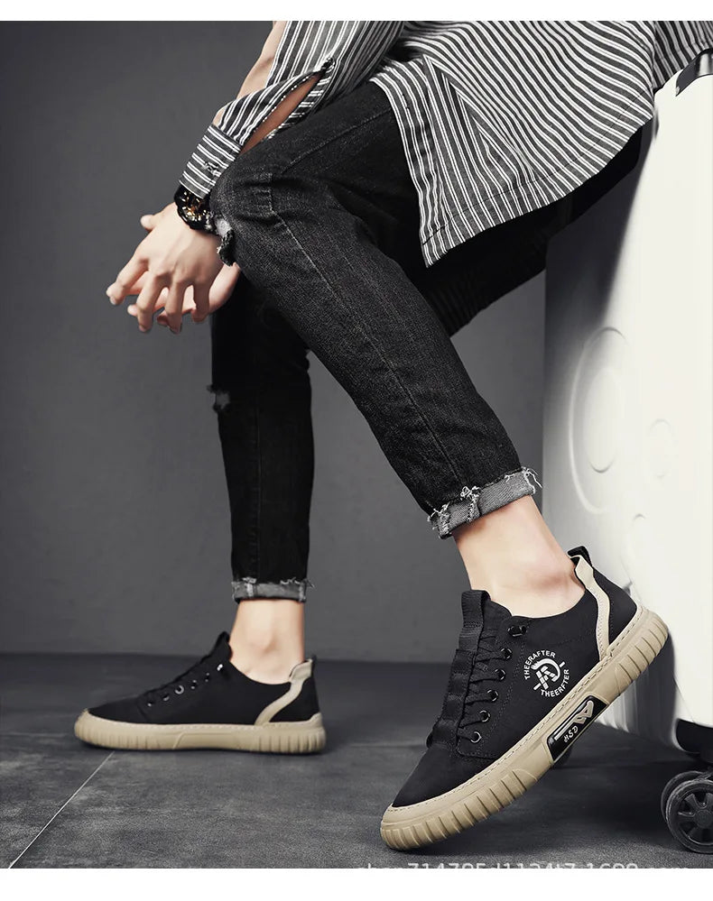 Men Sneakers Casual Canvas Shoes Breathable  Walking Flats Slip-on Man Vulacnized Shoes Summer Working Footwear Zapato De Hombre