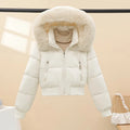 Winter Casual Versatile Cotton-Padded Jacket with Fur Collar Short Hooded Warm Coat New Style Women's Outdoor Puffer Jacket