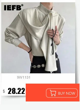 IEFB Spring Summer Men's Shirt Long Sleeve New Irregular Sequin Tassel Shirts Niche Streetwear Korean Style Male Top Tide 9Y7232