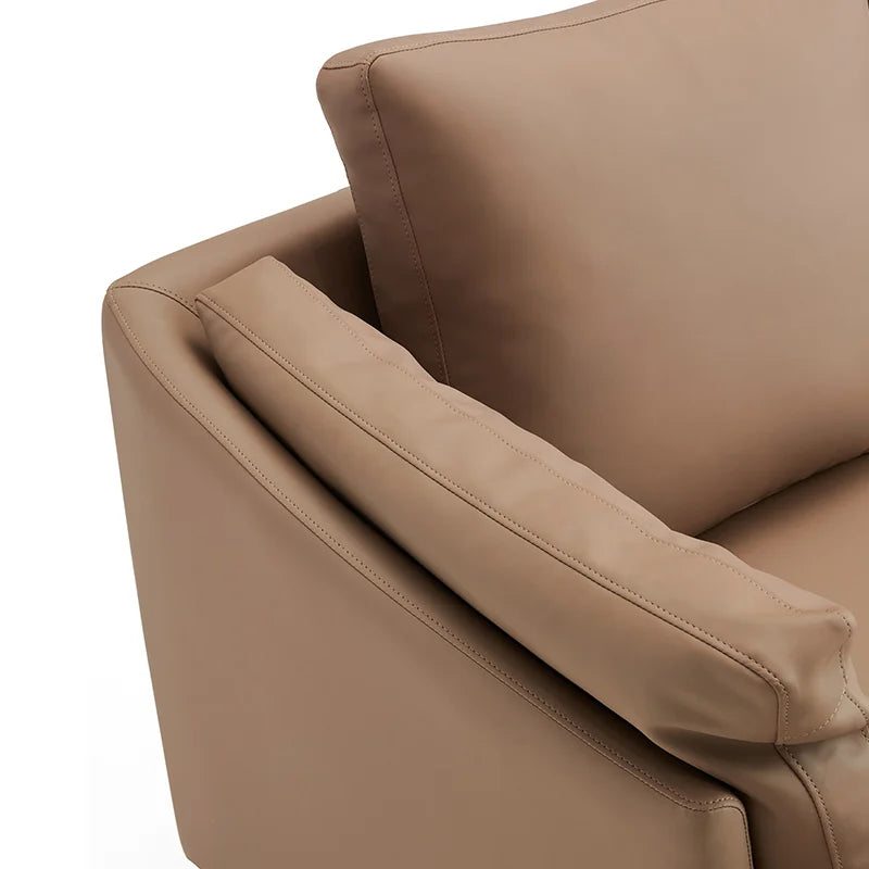 Modern Two-Seater Brown Synthetic Leather Durable Commercial Office Sofa For Home Apartment Workshop Or Living Room Use
