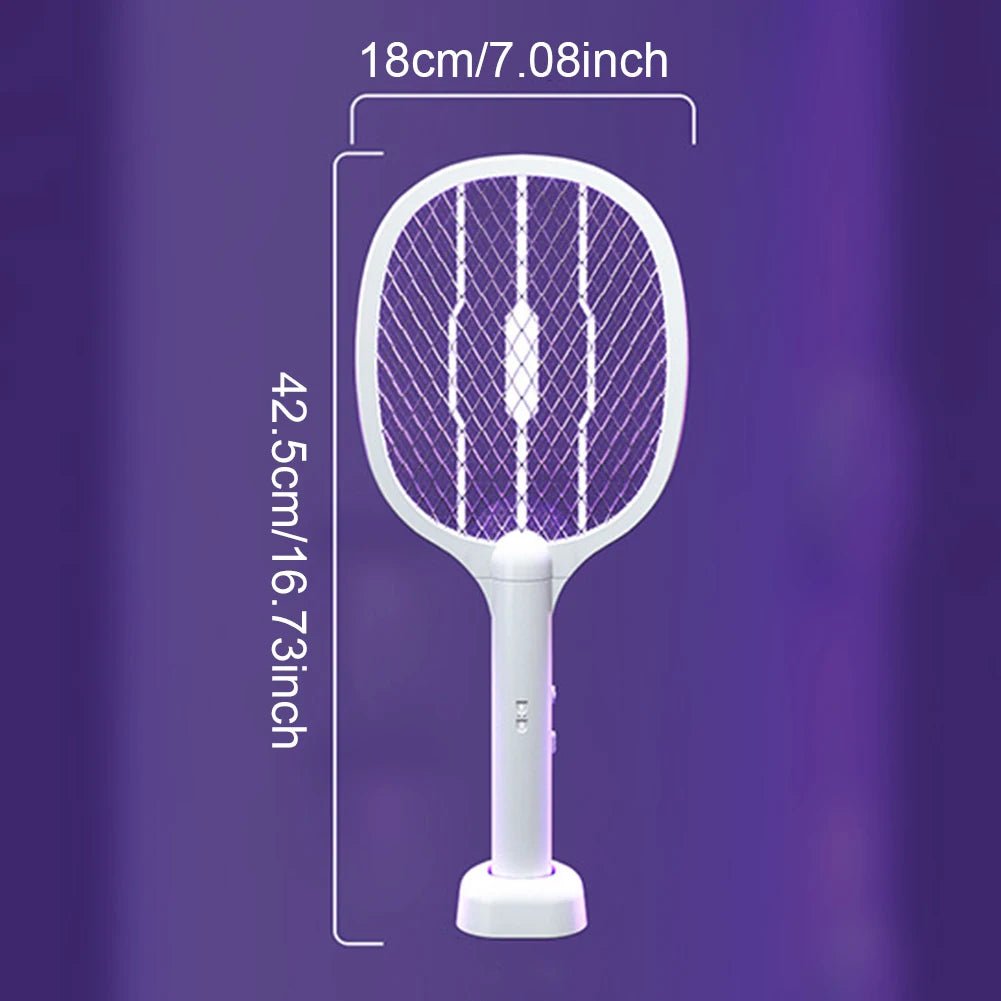 2 In 1 Electric Mosquito Swatter Mosquito Killer Lamp Killer Insect Killer 3000V USB Rechargeable Mosquito Killer Fly Killer