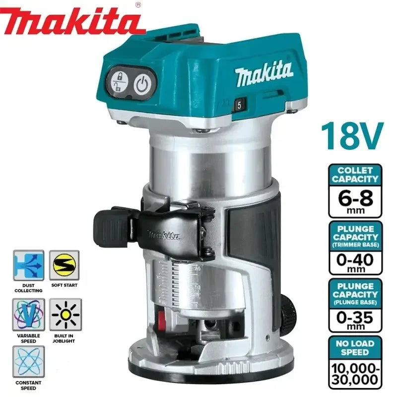 Makita DRT50 Cordless Trimmer Rechargeable Trimming Machine Brushless Slotting Tool Milling Woodwork Engraving Machine