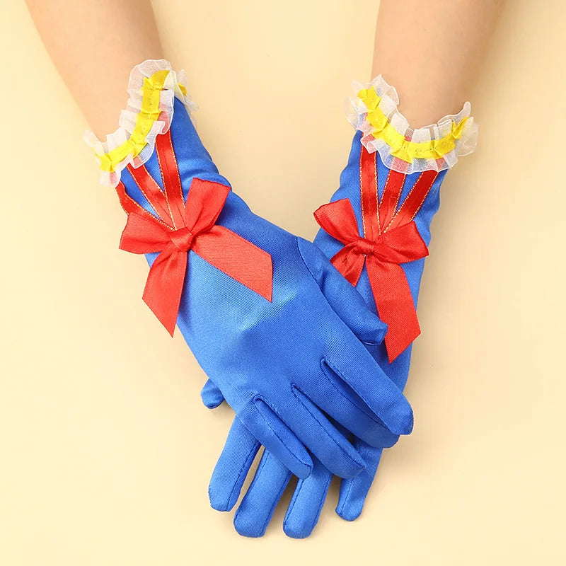 Children's Snow White gloves headband performance cosplay makeup ball party dress up printed gloves