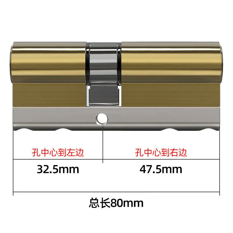 High Quality European Standard Cylinder Super C-level Anti-theft Door All Copper Lock Core, Household All Metal 8pcs Master Keys
