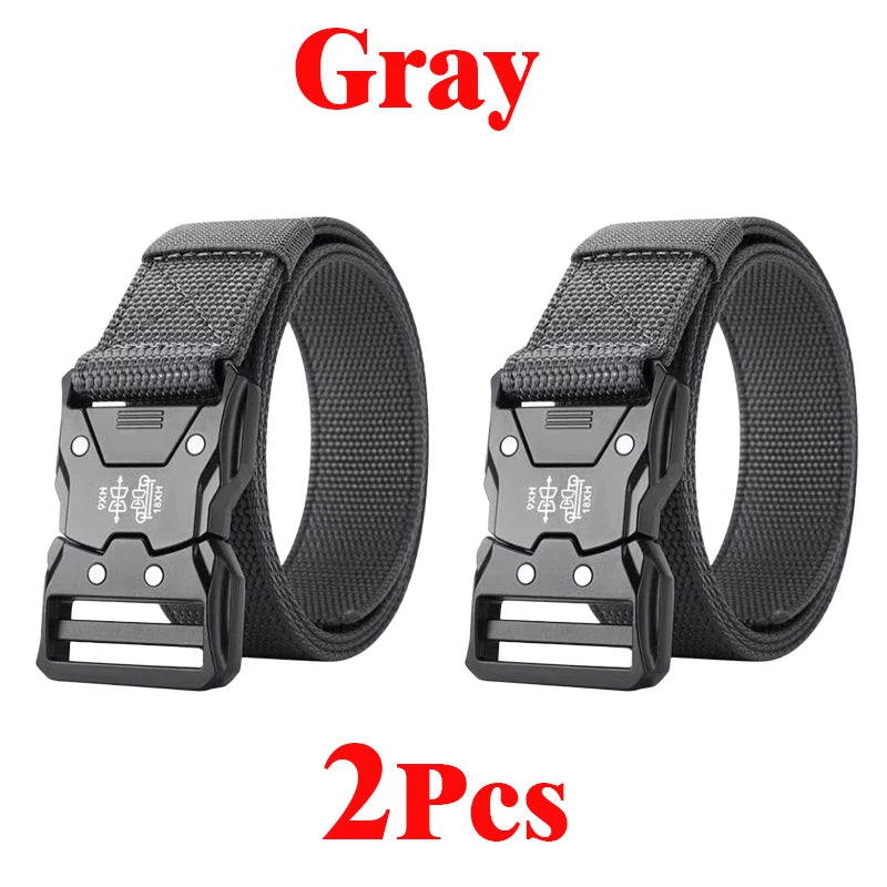 Genuine Tactical Belt Men's Quick Release Nylon Military Belt Automatic Buckle Real Soft Outdoor Sports Pants Jeans Waist Belt