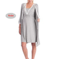 Maternity Robe Nightgown Pregnant Women Nursing Nightwear Lace Sleepwear With Adjustable Belt Pajama Dress Pregnancy Clothes