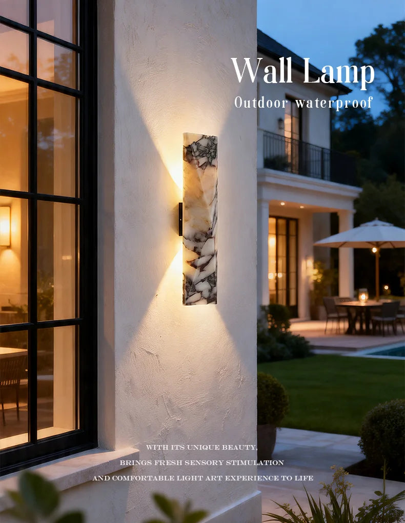 LED Outdoor Stone Wall Light Modern Villa Porch Garden Courtyard Exterior Wall Light Waterproof Garage Door Light