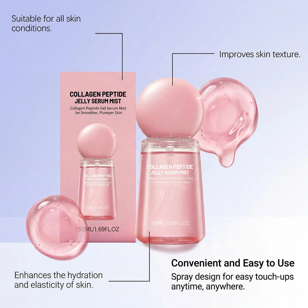 Collagen Peptide Jelly Mist Serum Facial Rejuvenation Deep Hydration Moisturizing  Firming Plumping Refreshing Face Care Mist