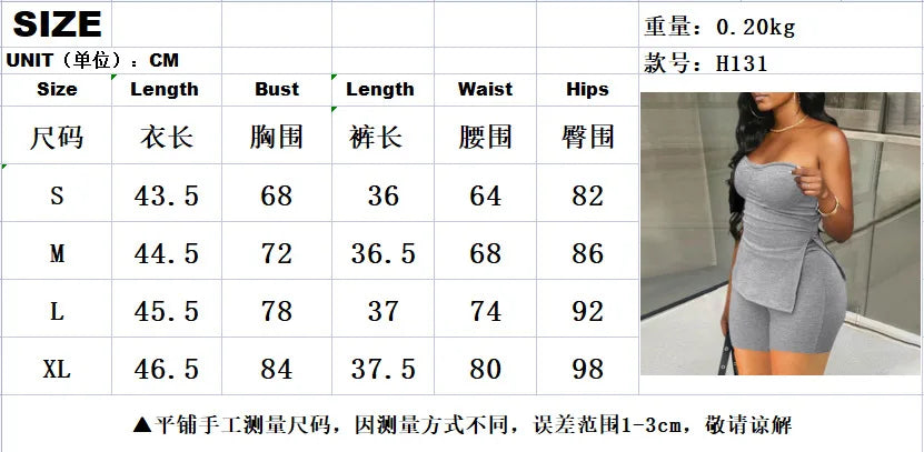 Sexy Solid Slim Suit For Women Fashion Strapless Side Split Top Elastic Waist Package Hip Shorts Two Piece Set 2026 Summer New