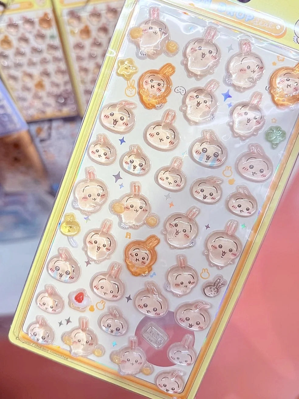 Chiikawa 3D Cute Crystal Stickers Usagi Phone Case Decoration Nail DIY Decorative Stickers for Notebook Laptop Waterproof