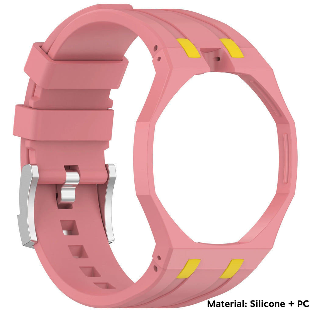 2 IN 1 PC Mod Kit Case Frame +Strap for Swatch AP Royal Pop Modification Integrated Silicone Matte Cover Bumper Band Accessories