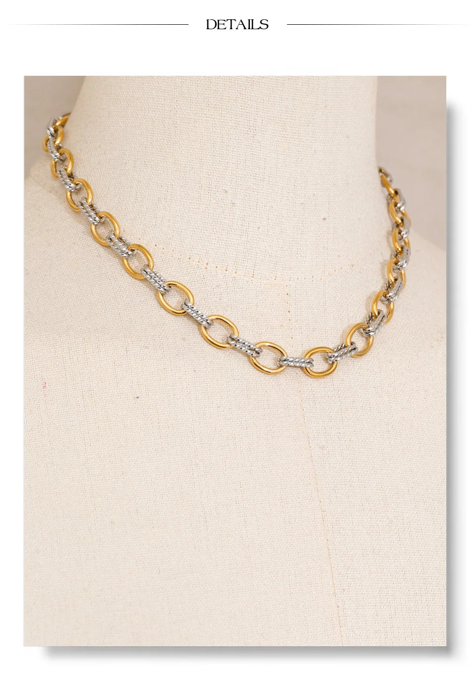 Yhpup Stainless Steel Metal Handmade Chain Statement Necklace Bracelet 2026 PVD Plated Waterproof Popular Statement Jewelry