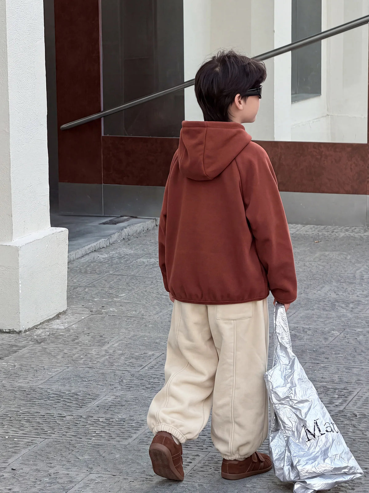Children Clothing Kids Fashion Casual Warm Versatile Hoodie 2026 Autumn New Boys Korean Style Solid Color Simple Pullover