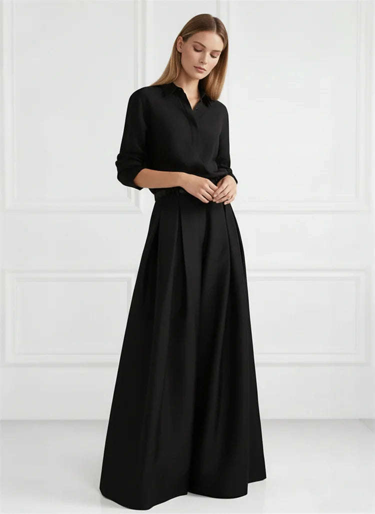 UOOZEE Women Fashion Solid Color High Waisted Wide Leg Pants 2025 New Spring Summer Loose Casual Simple Oversized Trousers
