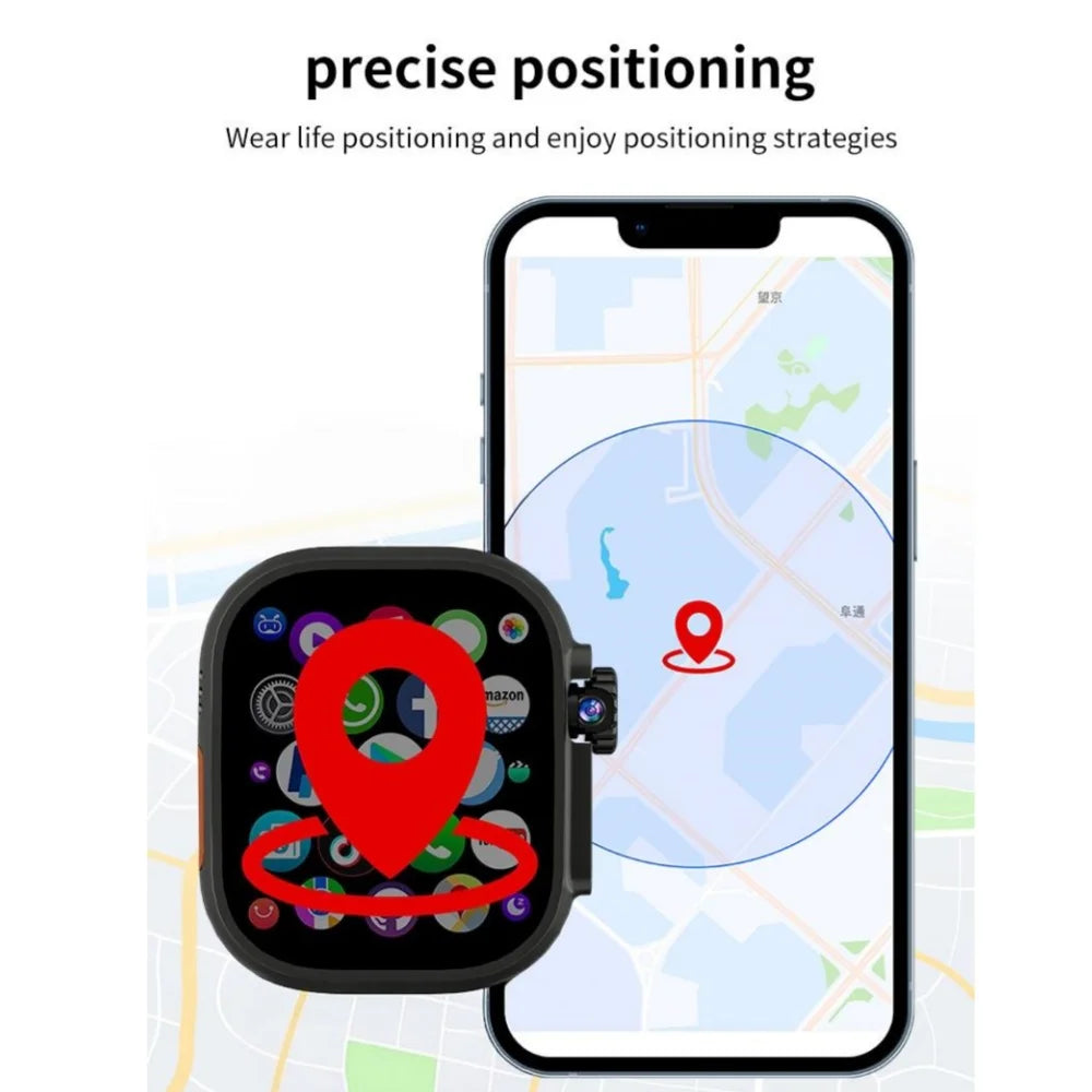Original DW100 Pro+ Ultra Touch ID Smartwatch with Fingerprint Unlock 2.29'' AMOLED Screen 1580mAh Battery 180° Rotating Camera
