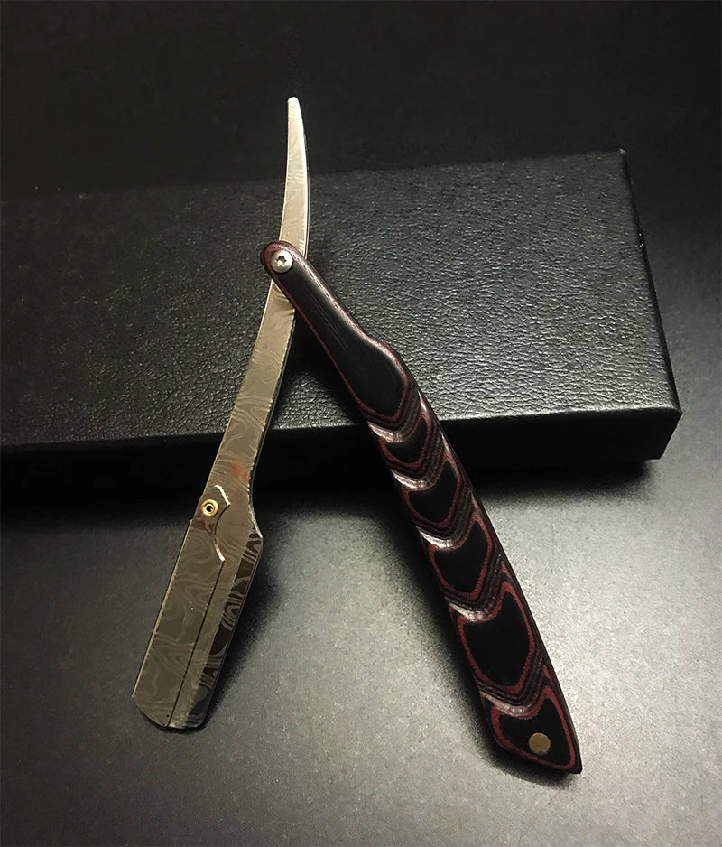 wooden trimmer manual shaver professional straight edge stainless steel sharp barber razor folding shaving blade shave beard cut