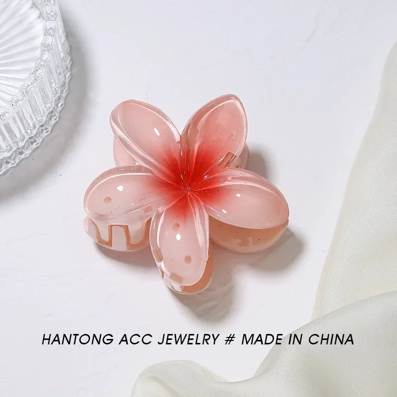 Plumeria Hair Clips Flower Hair Claw Clip Trendy HairClips Korean Hair Accessories For Girls