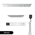 Luxury Bathroom Ceiling Embedded Rain Shower Head LED Digital Display Thermostatic Mixer Hot Cold Water Rainfall Shower System