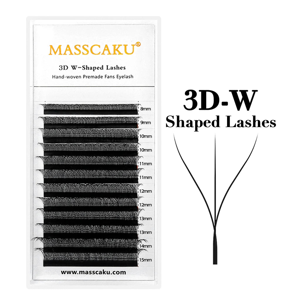 MASSCAKU 3D 6D 8D W Shape Lashes Global Wholesale Eyelash Clusters Easy Fan Volume Wispy Fake Lash Premium Dense Cilia Supplier