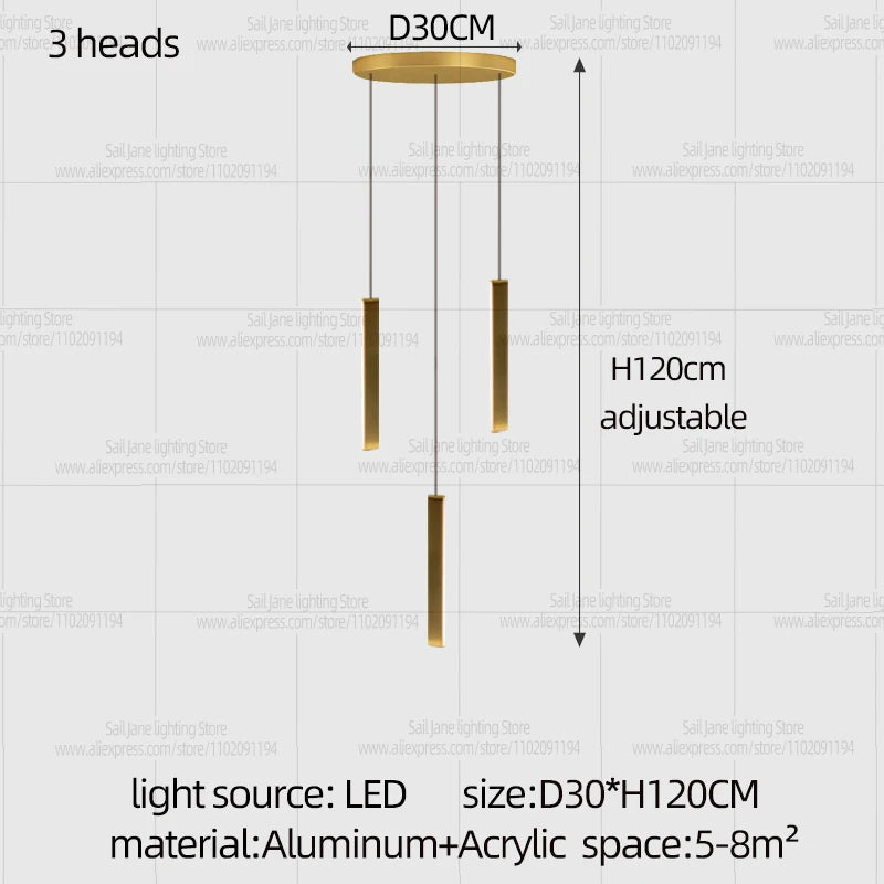 Modern Stair Chandelier Indoor Lighting Ceiling Lamp Attic Room hanging Light LED Chandeliers For Living Room Pendant Lights