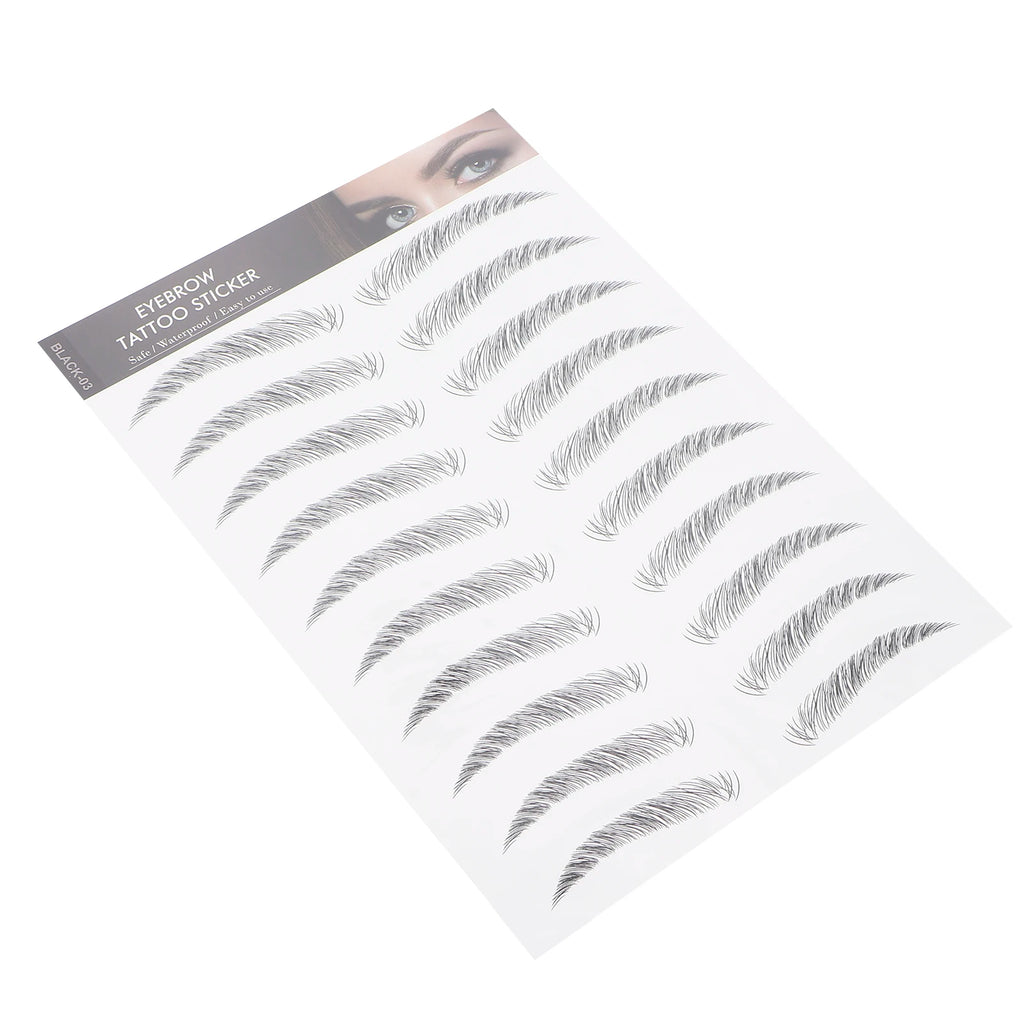 Long Lasting Eyebrow Transfers Sticker Household Portable Waterproof Safe Women Black Eyebrow Tattoo Sticker Makeup Tools
