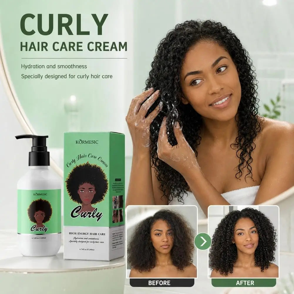 Curly Styling Gel Curling Cream - Define, Moisturize & Hydrate Curls for Bouncy, Shiny Hairstyles 1pcs