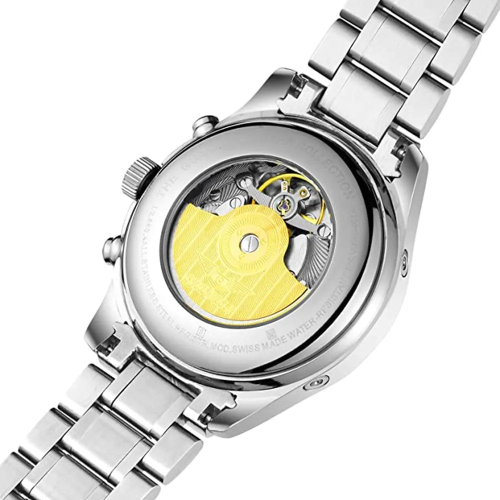 GUANQIN Leather Steel Mechanical Sapphire Men Watches Top Brand Luxury Waterproof Automatic Wristwatch Calendar Moon Phase