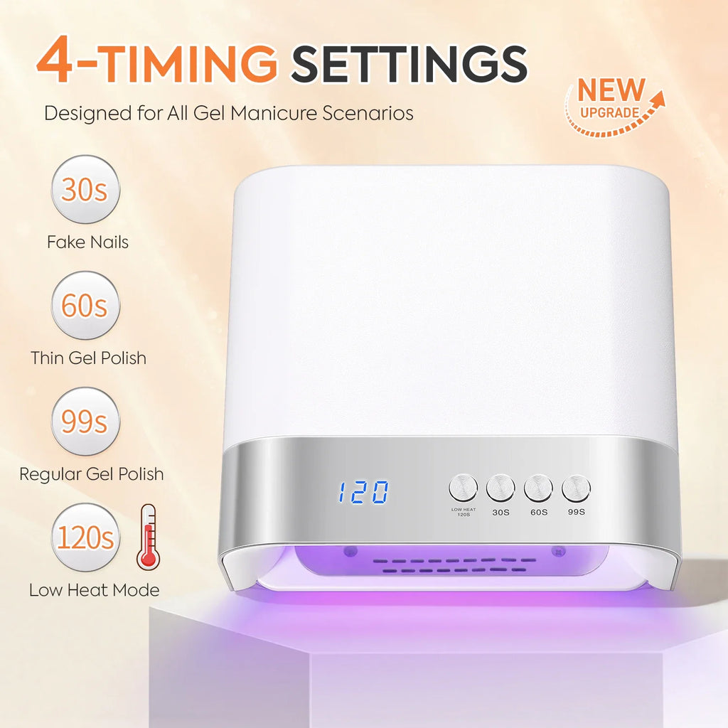 36LEDS UV LED Nail Dryer With HD Display 168W Nail Drying Lamp for Fast Drying All Gel Nail Polish Professional Manicure Tools