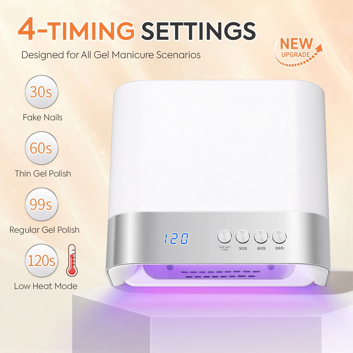 36LEDS UV LED Nail Dryer With HD Display 168W Nail Drying Lamp for Fast Drying All Gel Nail Polish Professional Manicure Tools