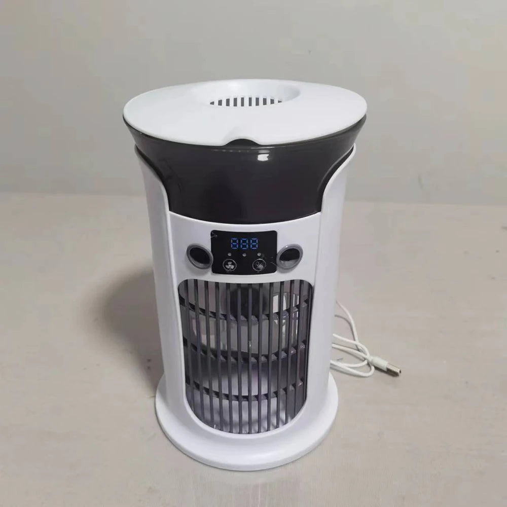 Desktop Mini Air Conditioner Portable USB Air Cooler Fan For Home Room Camping Humidifier Cooling Fans 7 Color Night Lamp 선풍기