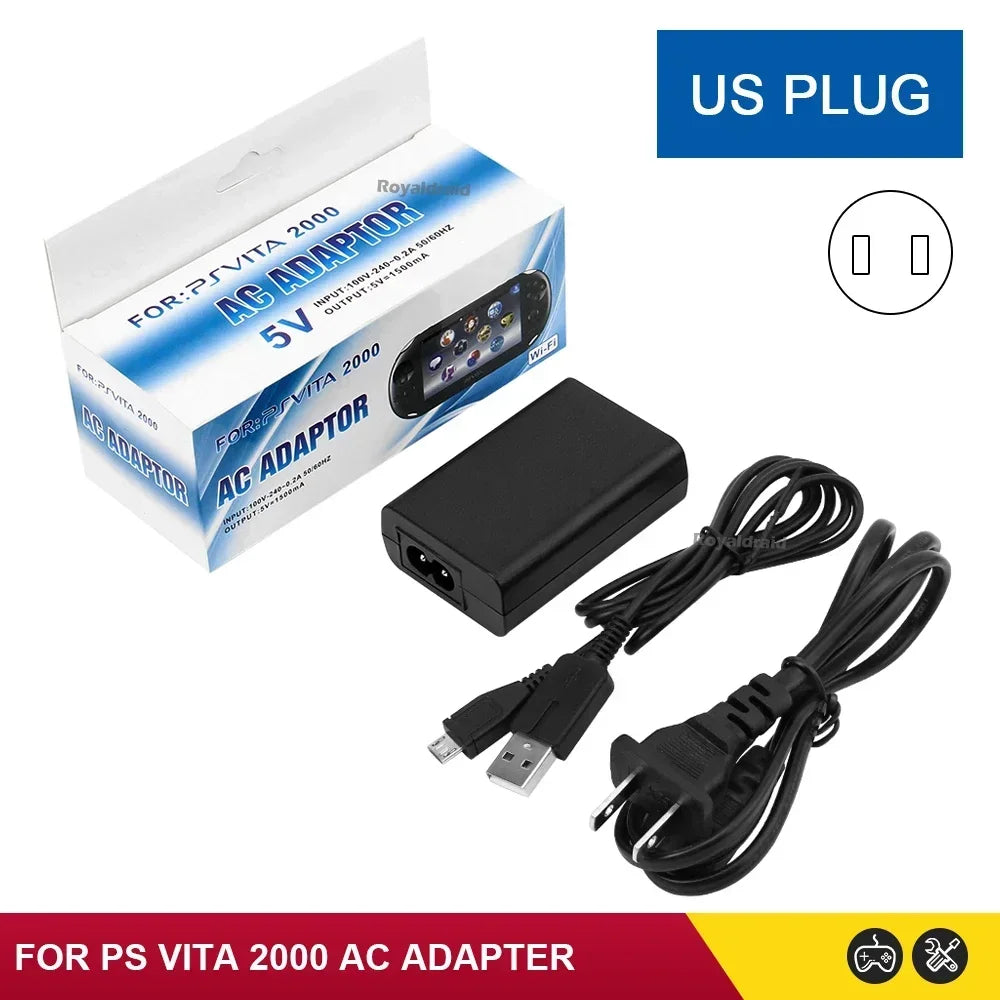 EU US Plug Home Charger Power Supply 5V AC Adapter USB Charging Cable Cord For Psvita Slim PS Vita 2000 PSV 2000