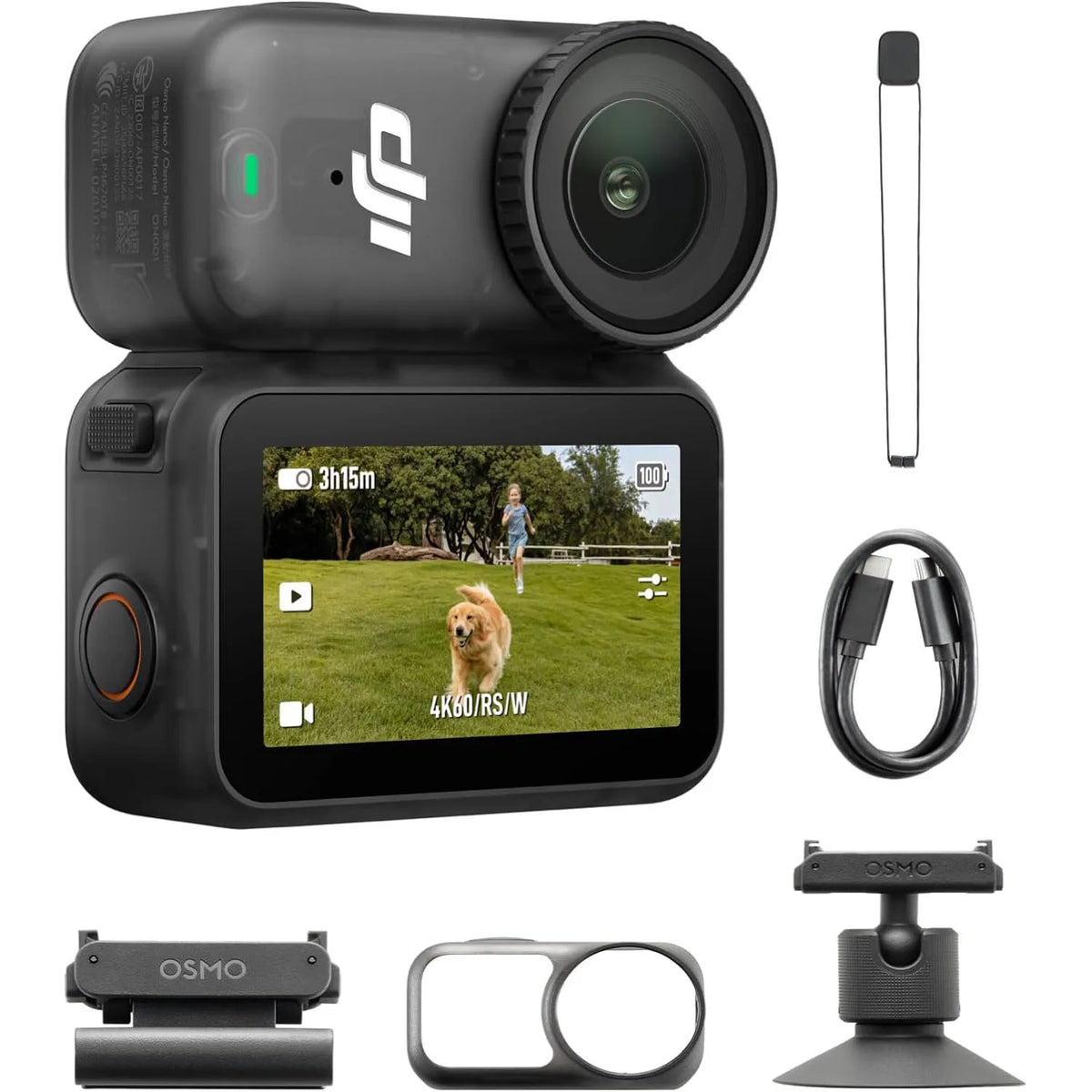 Refurbish Open Box DJI Osmo Nano Camera Combo -Small 4K/60fps Vlogging Camera 1/1.3'' Sensor 143° Wide FOV Video 200-Min Recording Swift Transfer Magnetic POV 4K Sports Vlog Camera ﻿