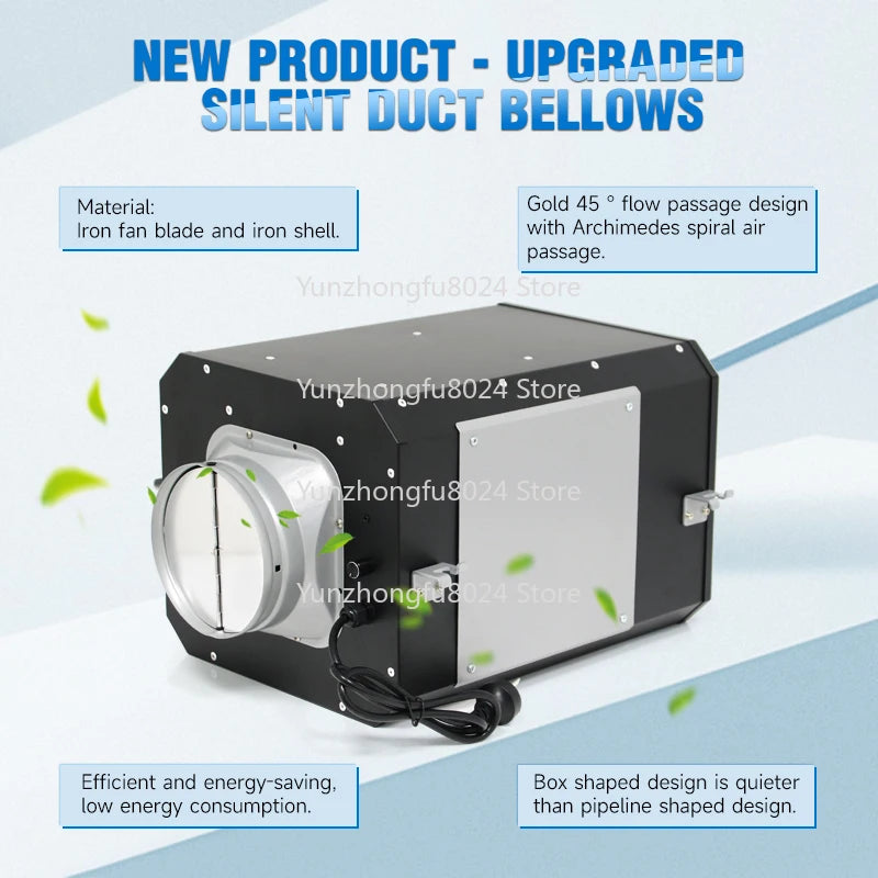 150Mm Quiet Box Fan, Low Noise Ventilation Fan with Free Speed Control, Suitable for Apartments, Villas and Hotels.