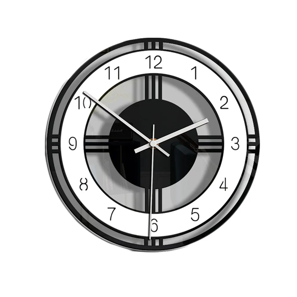 Nordic Glass Wall Clock Silent Modern Transparent Clocks Quartz Movement Wall Watches Modern Home Wall Decoration Accessories