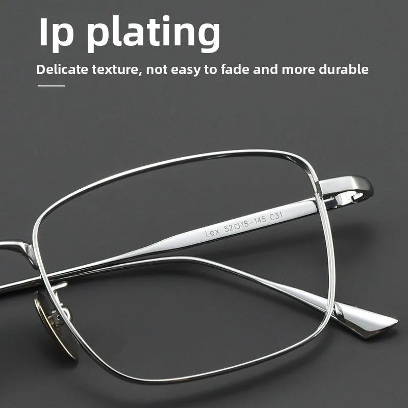 CLLOIO Pure Titanium Wire Retro Half Frame Glasses Men Women Fashion Reading Glasses Optical Prescription Progressive Eyeglasses