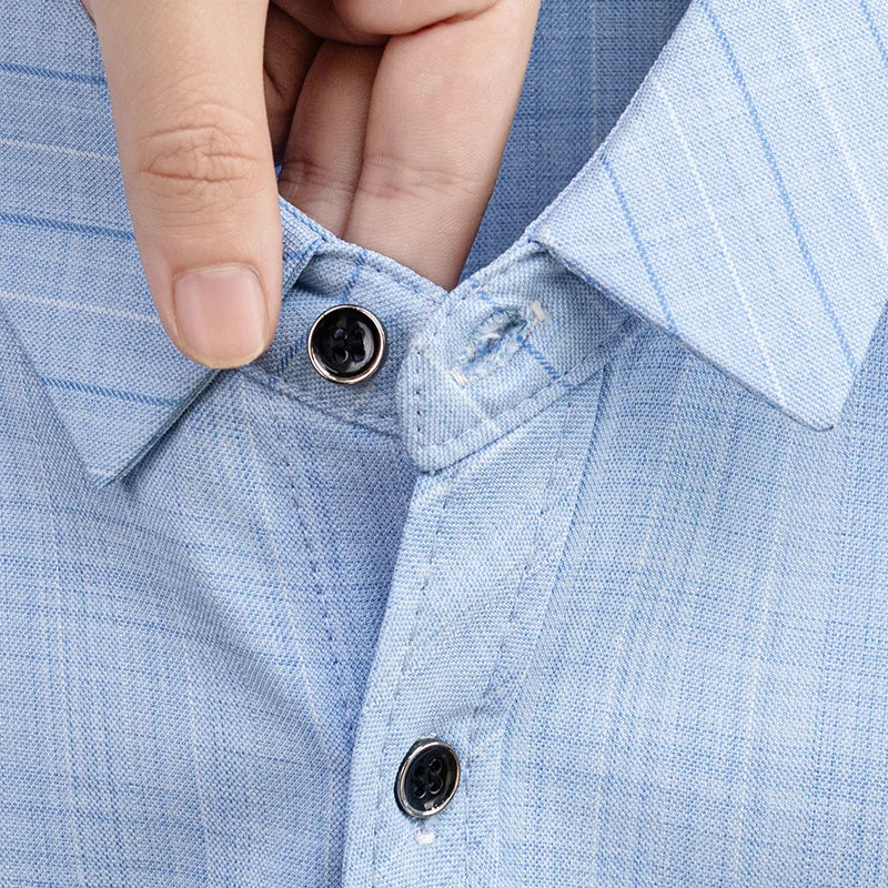 Men Casual Short Sleeve Shirt Anti Wrinkle Quick Dry Comfortable Fabric Business Daily Outdoor Travel Work Wear Blouse