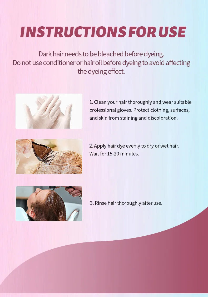 200ml plant-based hair dye, long-lasting color, easy to apply, covers gray hair, repairs damaged hair, and is easy to color.