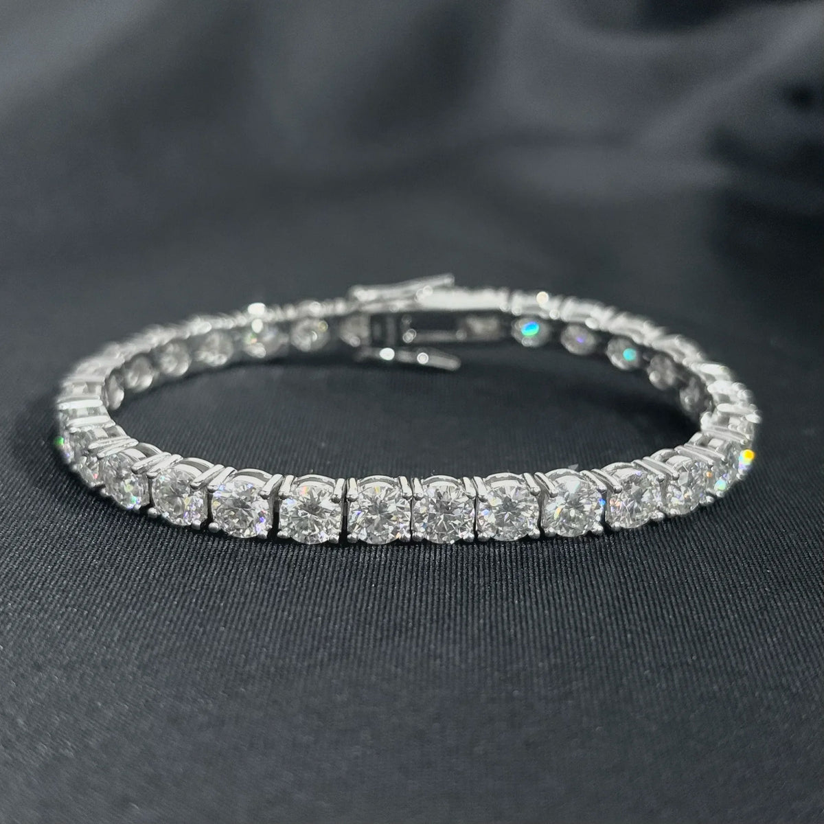 OEVAS Full Moissanite Tennis Bracelet 925 Silver Plated 18k Gold for Women Man Wedding Party Fine Jewelry Can Pass Diamond Test