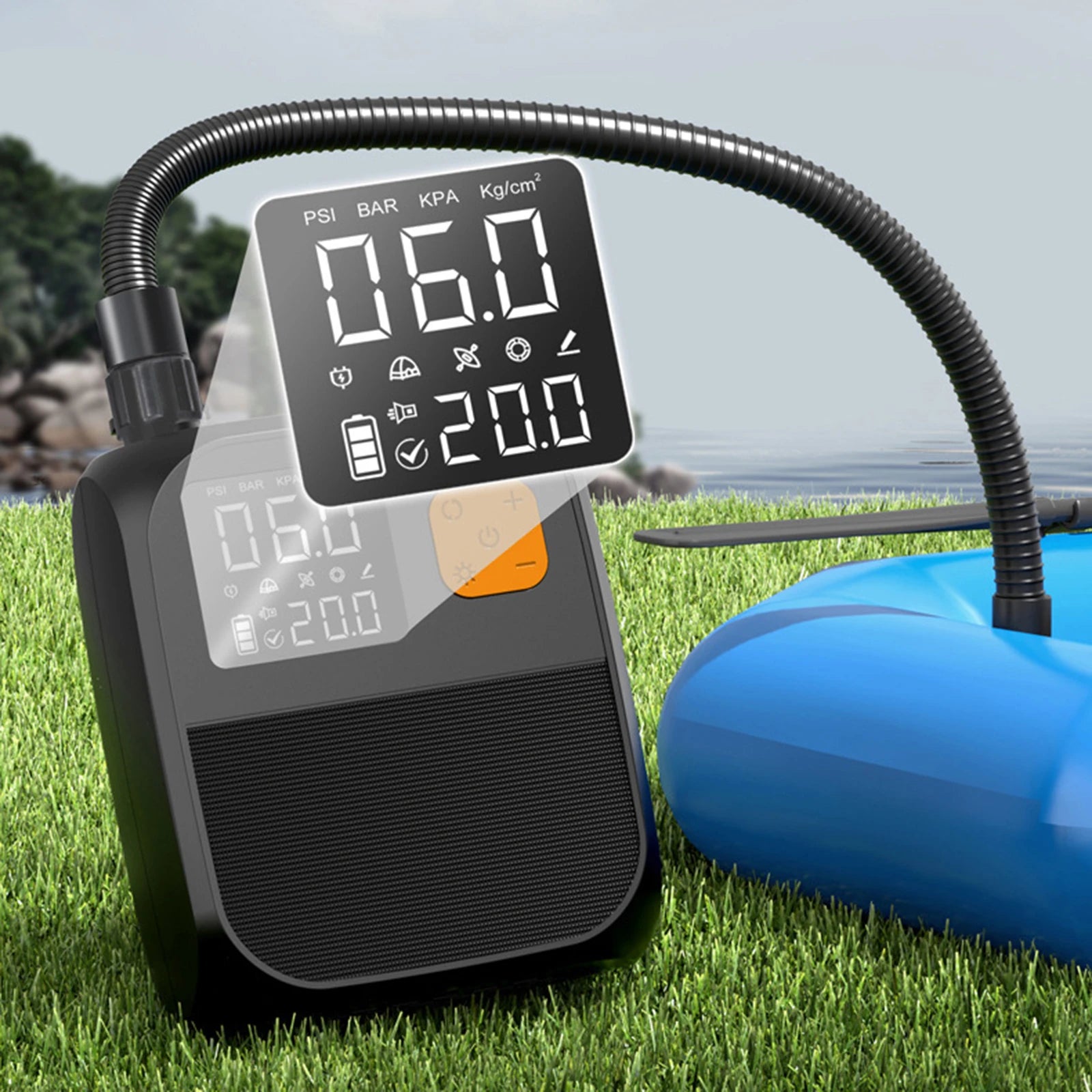 SUP Air Pump Rechargeable Paddle Board Pump 25PSI Portable Electric Pump for Inflatable Stand Up Paddle Board Kayaks Boats