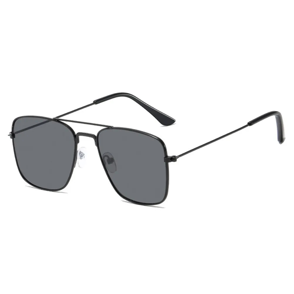 1 Pcs Trendy Metal Double Bridge Fishing Sunglasses Colored UV400 Ocean Lens Shades Square Metal Sunglasses for Men & Women